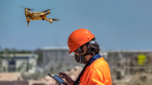 Drone on construction site