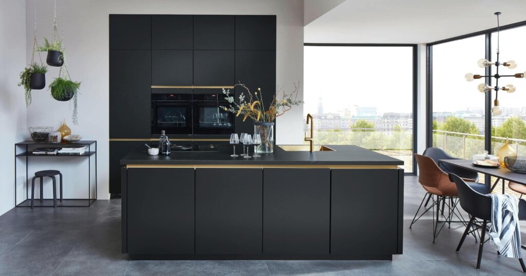 dark contrasting kitchen