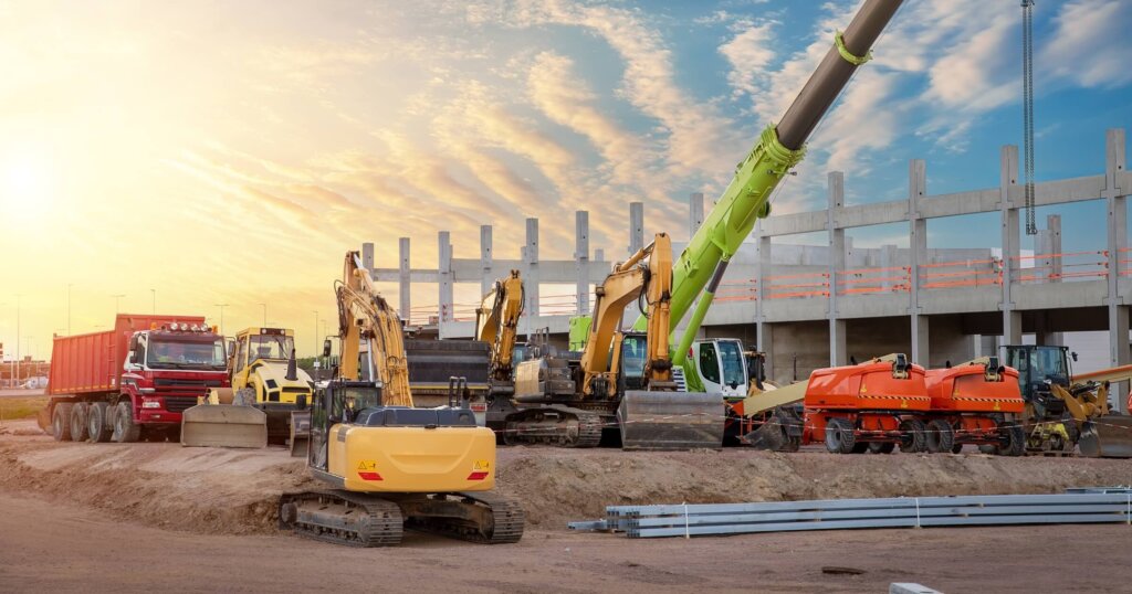 Heavy machinery in construction