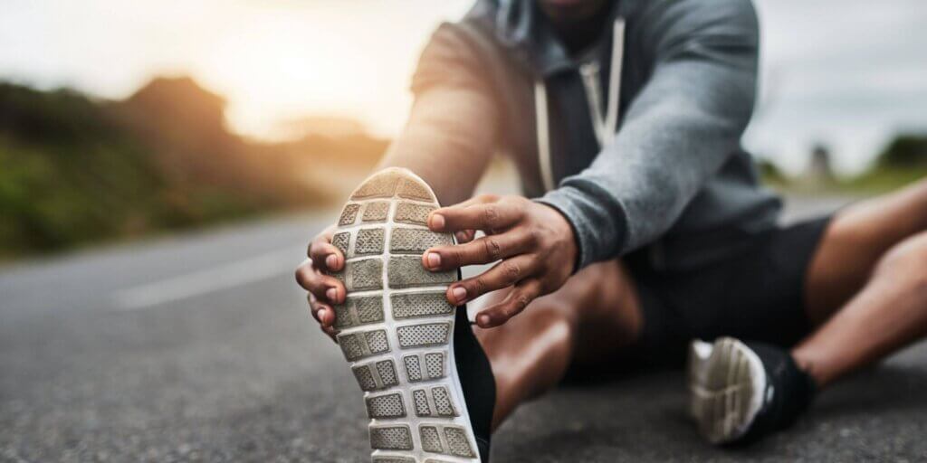 Man performing stretch