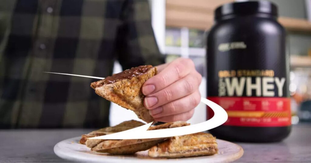 Peanut butter and banana protein sandwich