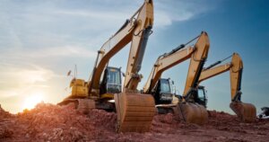 Safety around heavy machinery banner