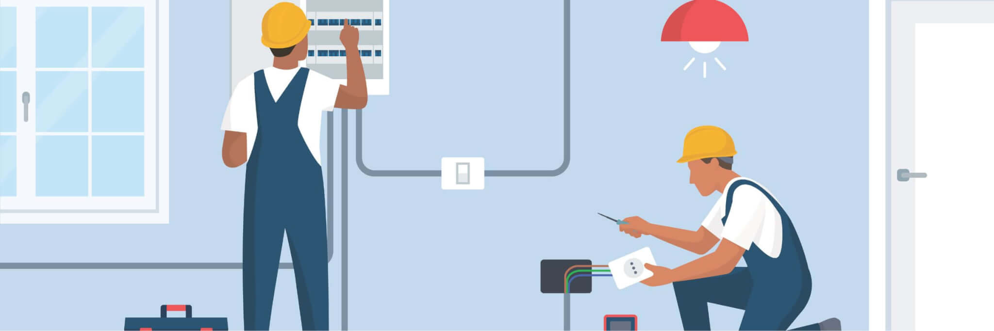 two electricians working