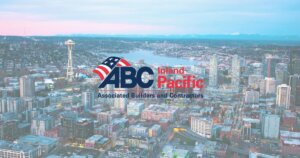 ABC logo with city background