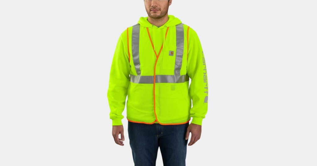 picture of Carhartt Men’s Hi-Vis Class 2 Vest on a man