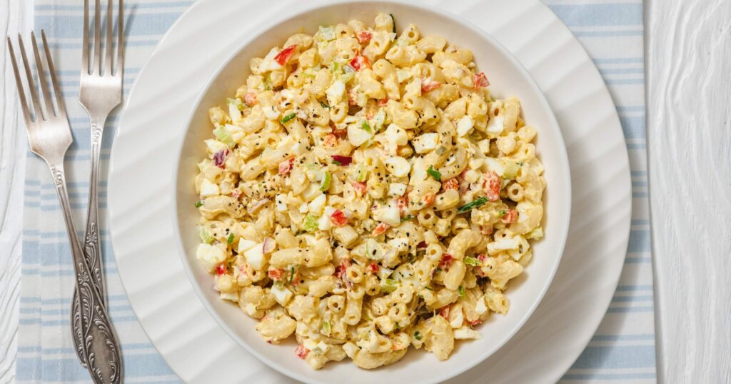 Deviled egg macaroni salad