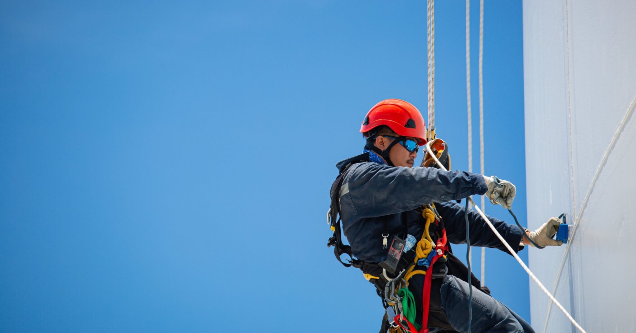 safety helmet being worn