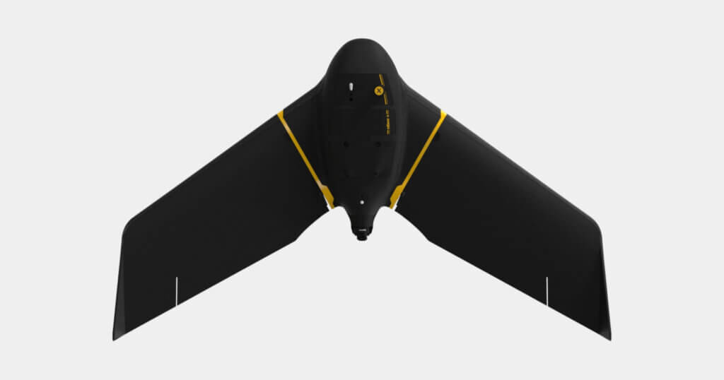 top view of AgEagle eBee X drone