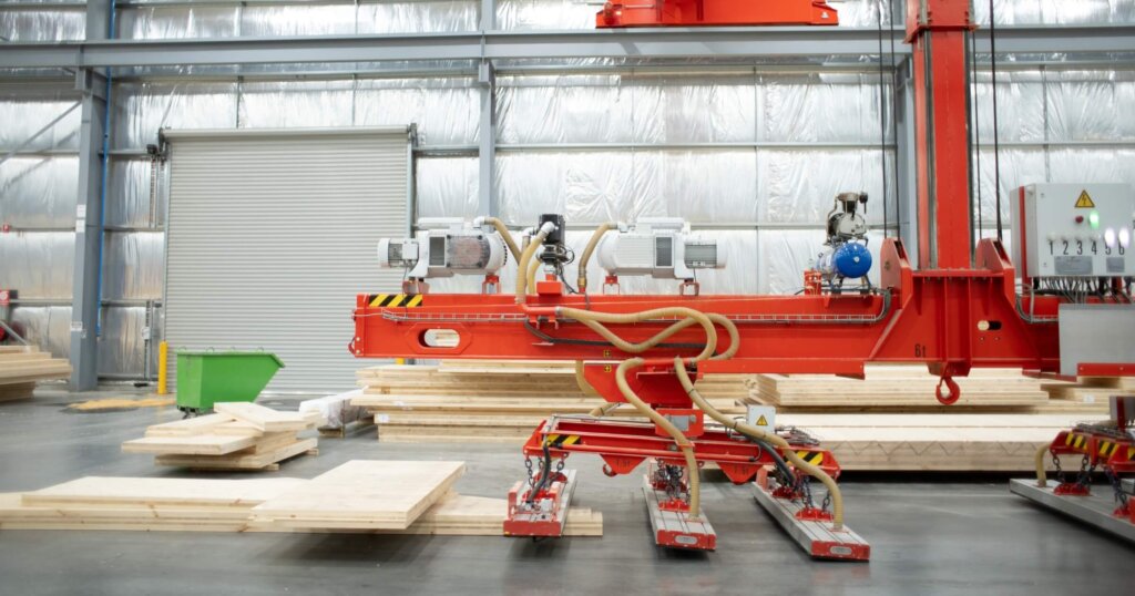 Mass timber manufacturing in the factory