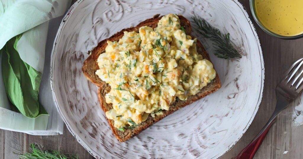 Egg salad with cottage cheese sandwich