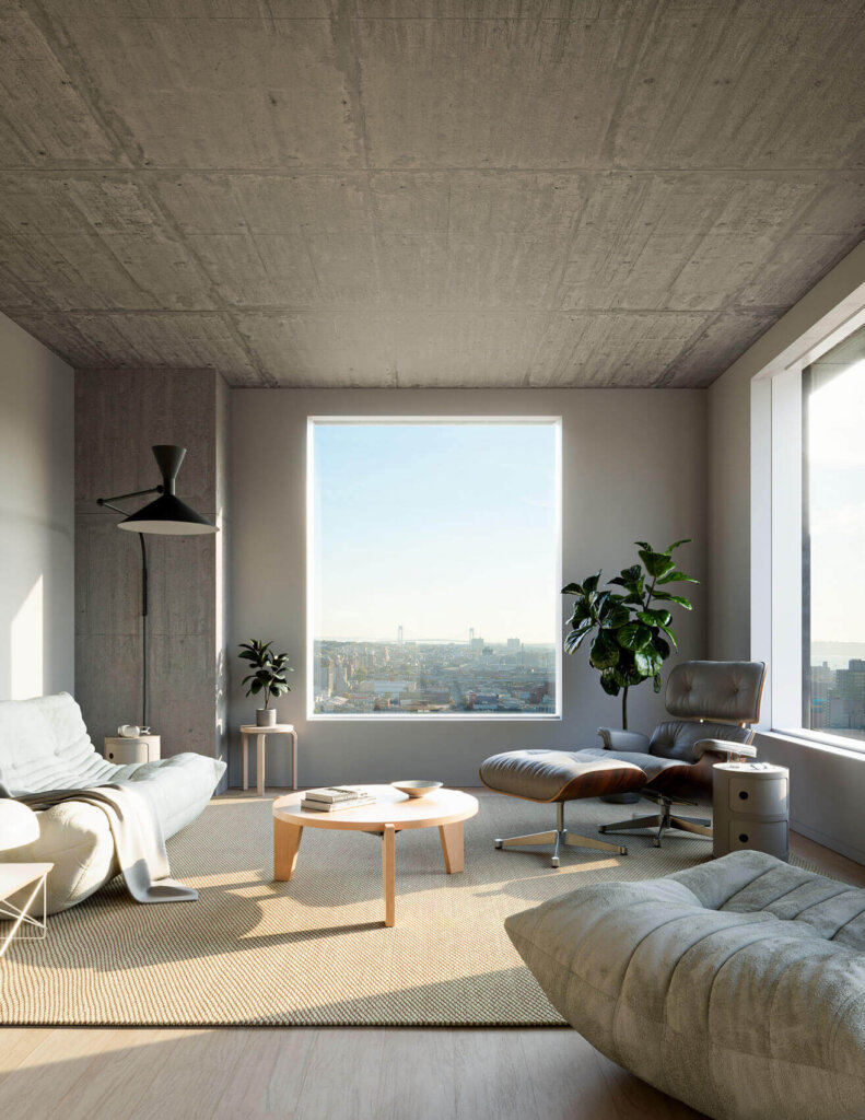 Interior design of tallest passive house on One Third Avenue.