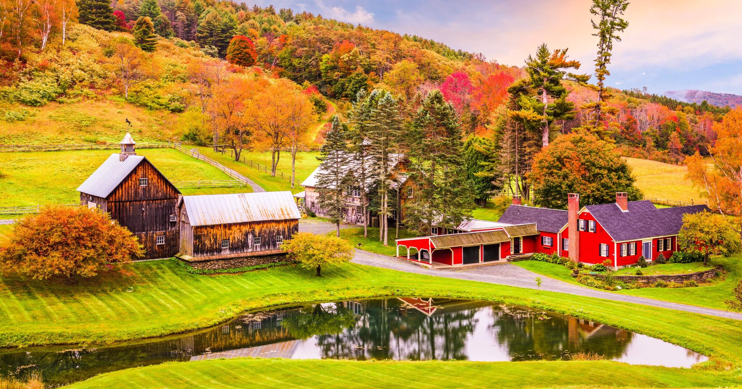 Vermont, USA early autumn rural scene.