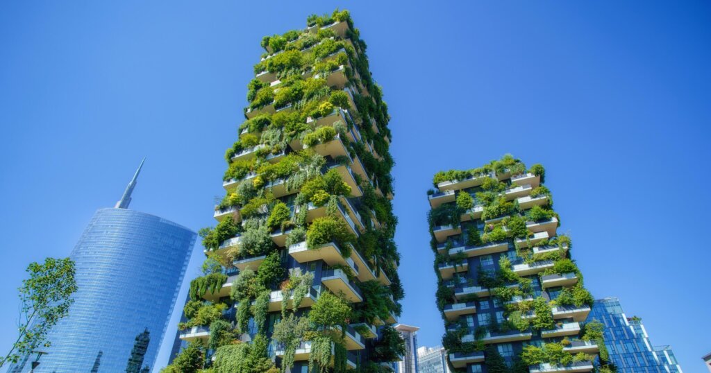 Bosco Verticale (Vertical Forest) in Milan city, Italy.
