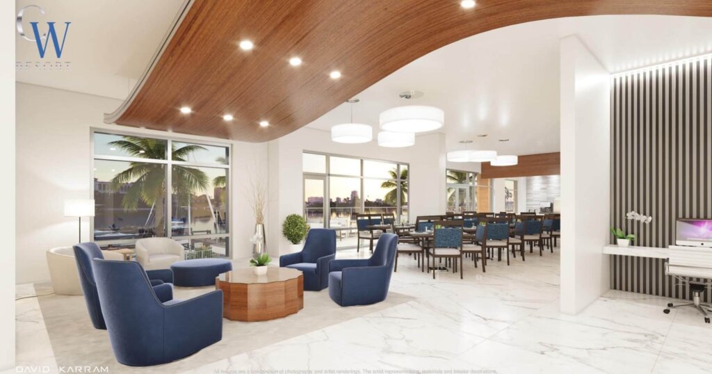 interior rendering of cw resort and marina