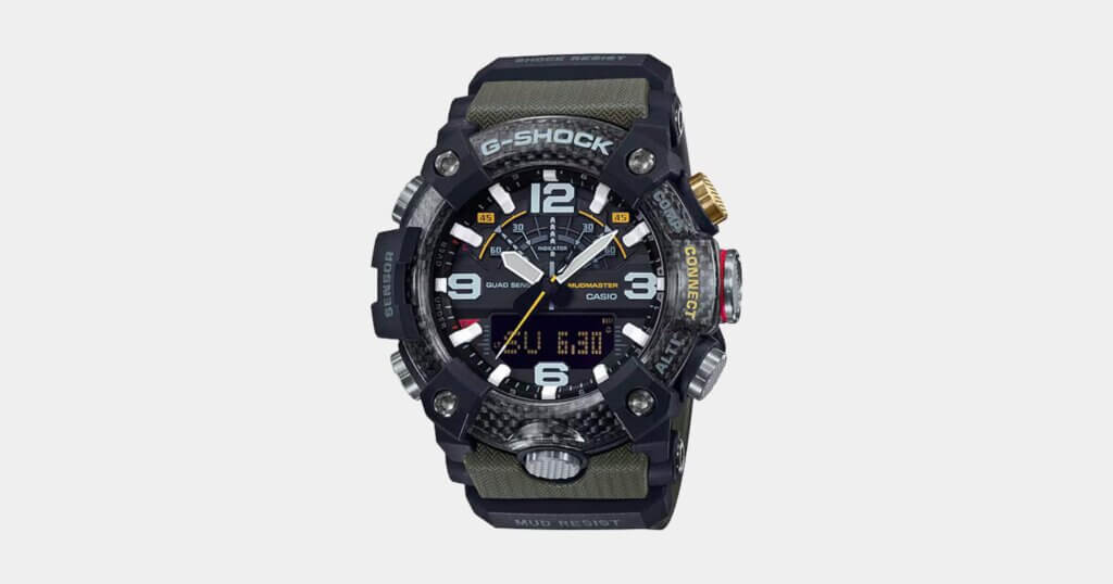 Casio G‑Shock Mudmaster GG‑B100. Best mud-resistant field watch under 500 dollars.
