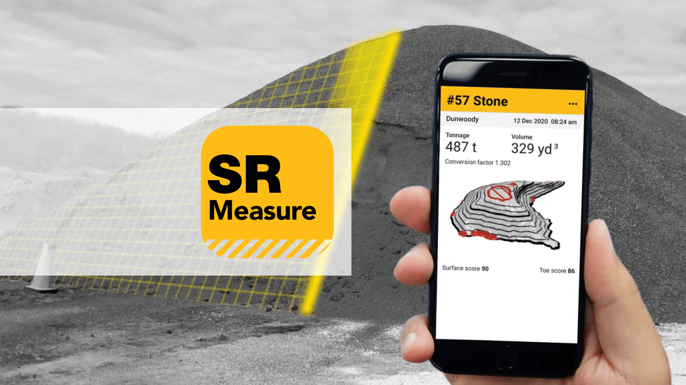 SR Measure’s iPhone app allows contractors to accurately measure stockpiles