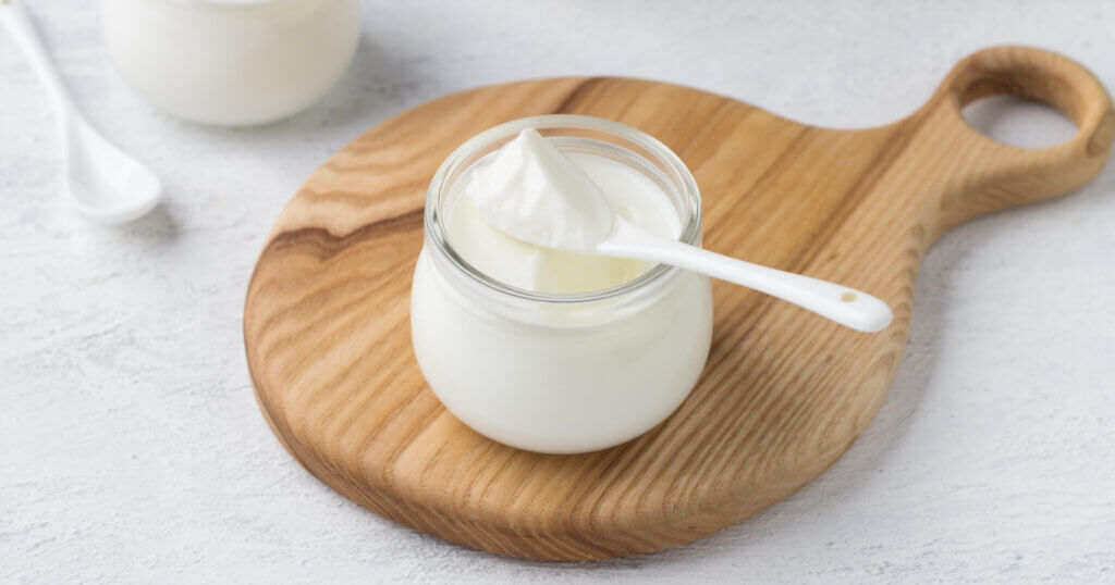 greek yogurt in a jar