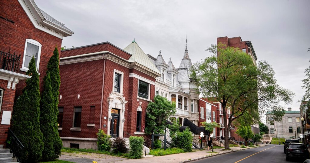 Trois Rivieres, Quebec, Canada - July 3 2024 : Historical center in cloudy weather