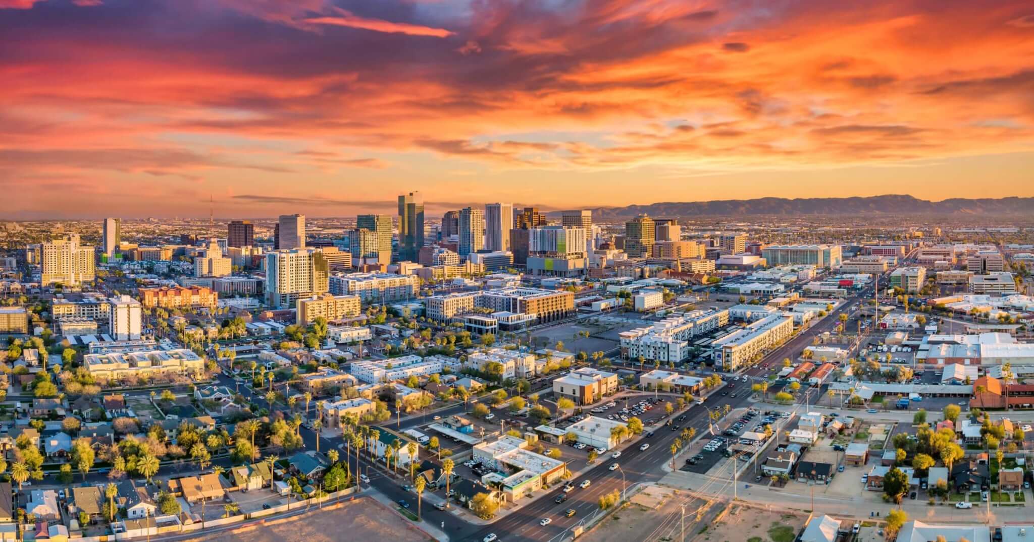 Phoenix Arizona AZ Drone Downtown Skyline Aerial