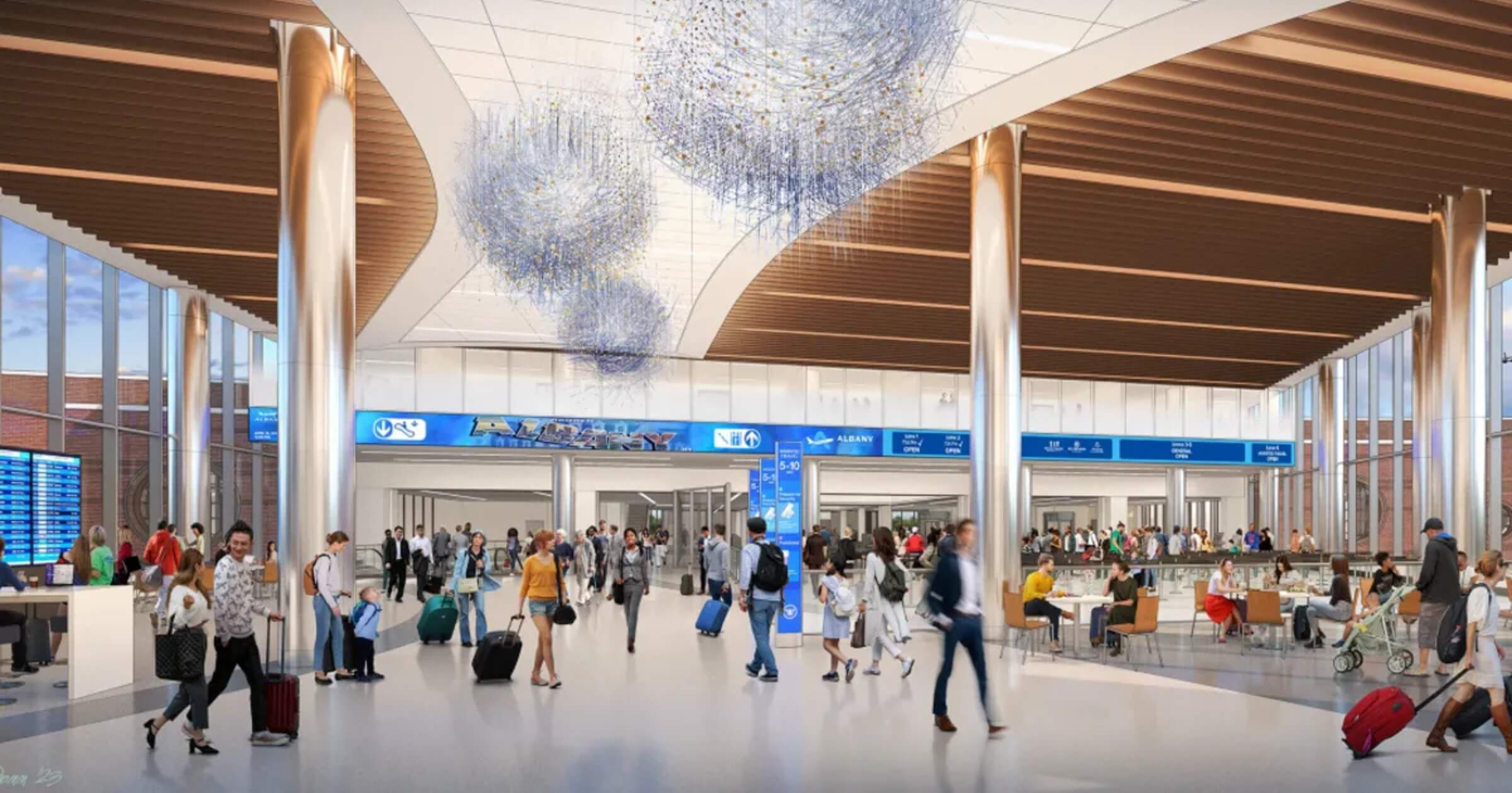 O’Hare Concourse D expansion rendering inside terminal
