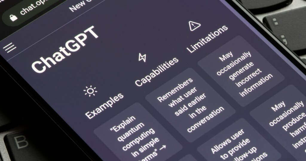 A webpage of ChatGPT