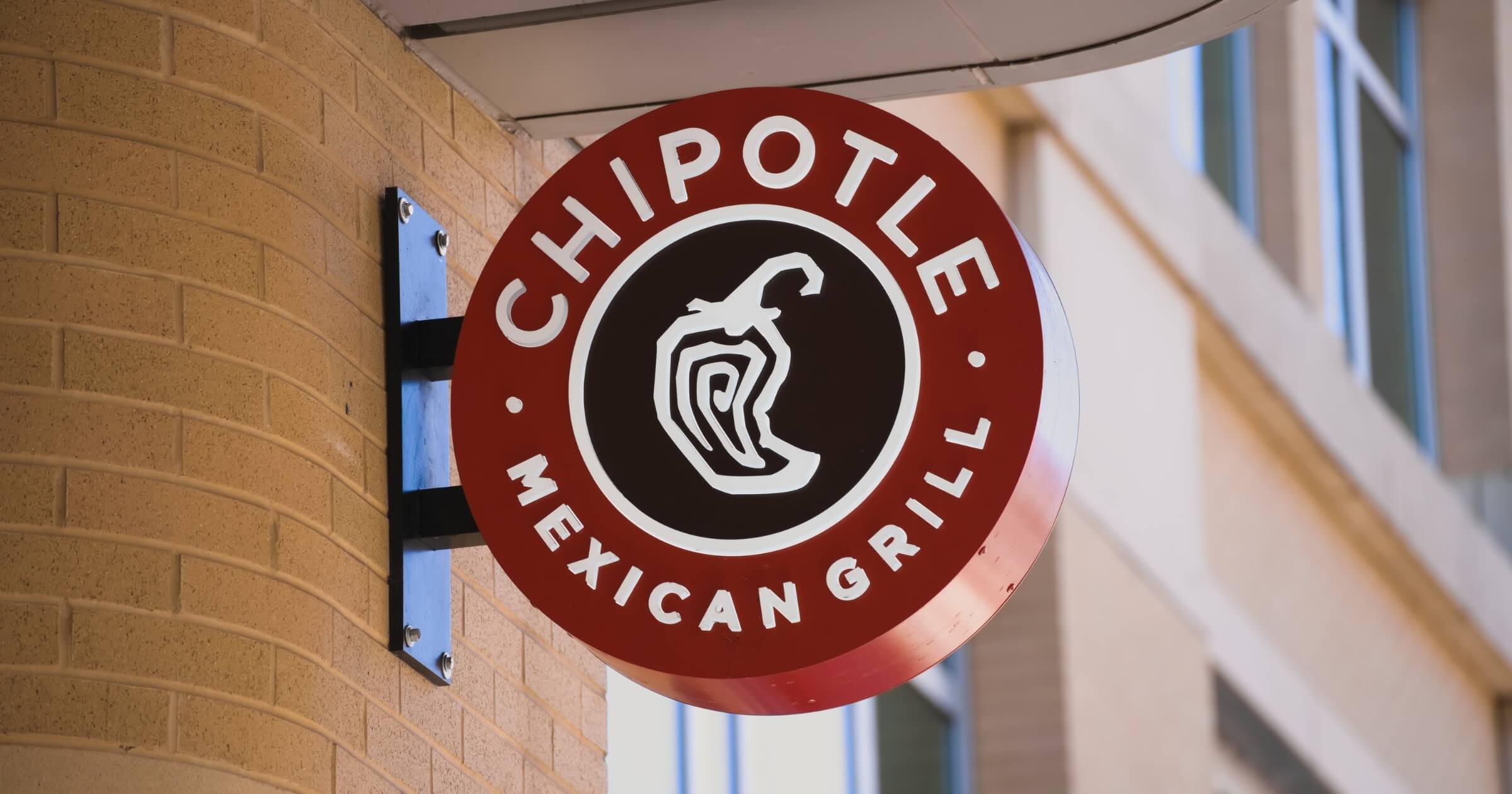 Fast food chain Chipotle Mexican Grill circular round sign