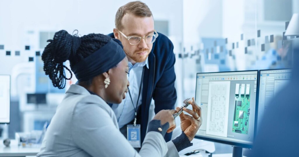 Electrical Engineer who works on Computer with CAD Software