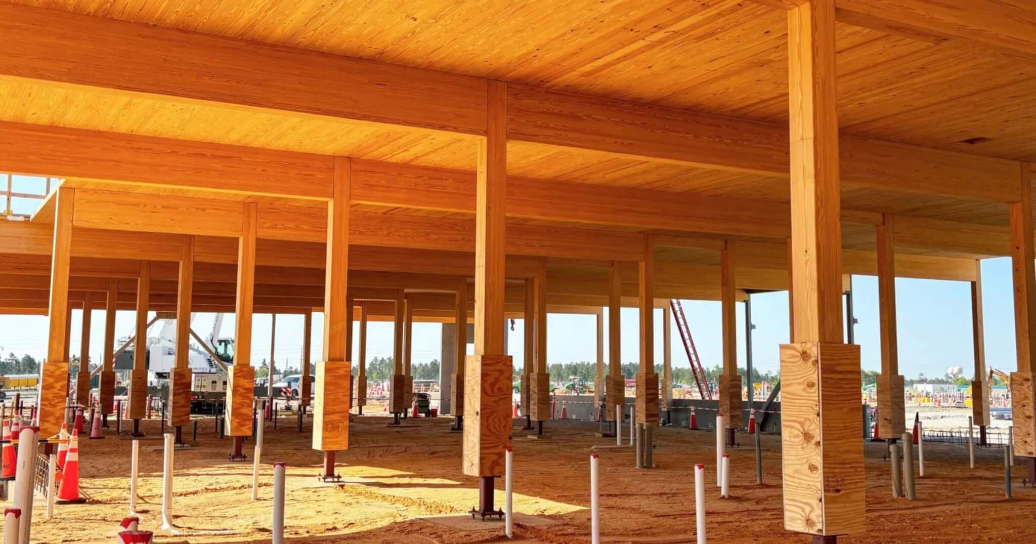 Meta mass timber data center being constructed