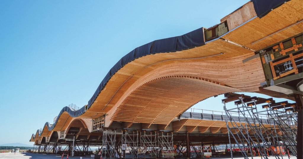 Portland International Airport Expansion (PDX) project roof amde of mass timber