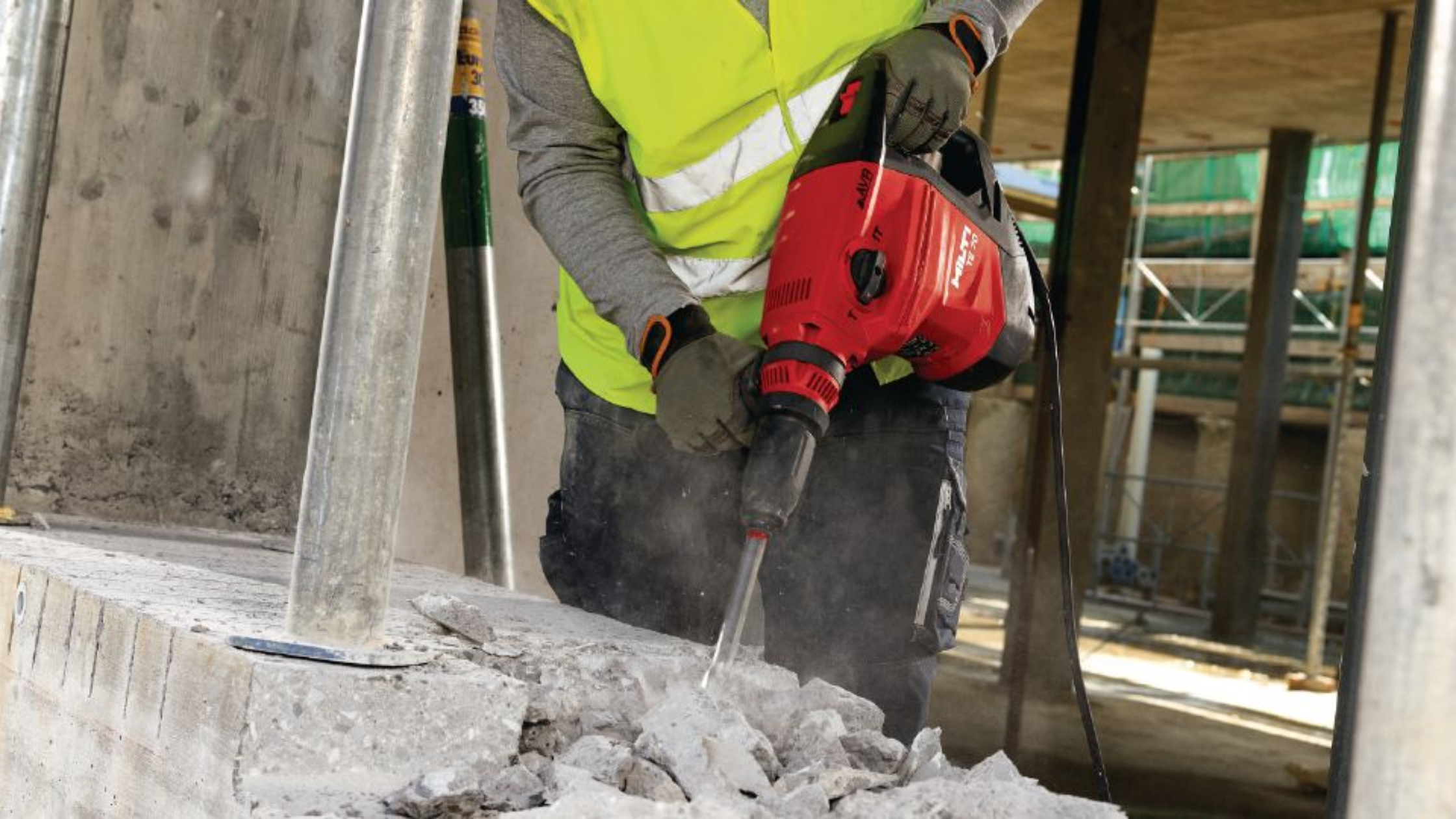 The best Hilti tools being used by construction worker