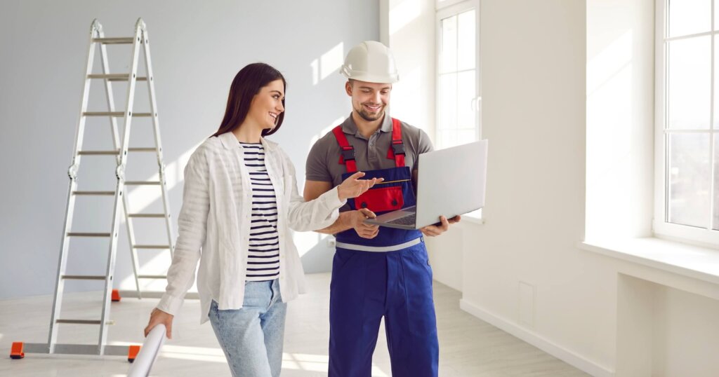 women choosing a home design