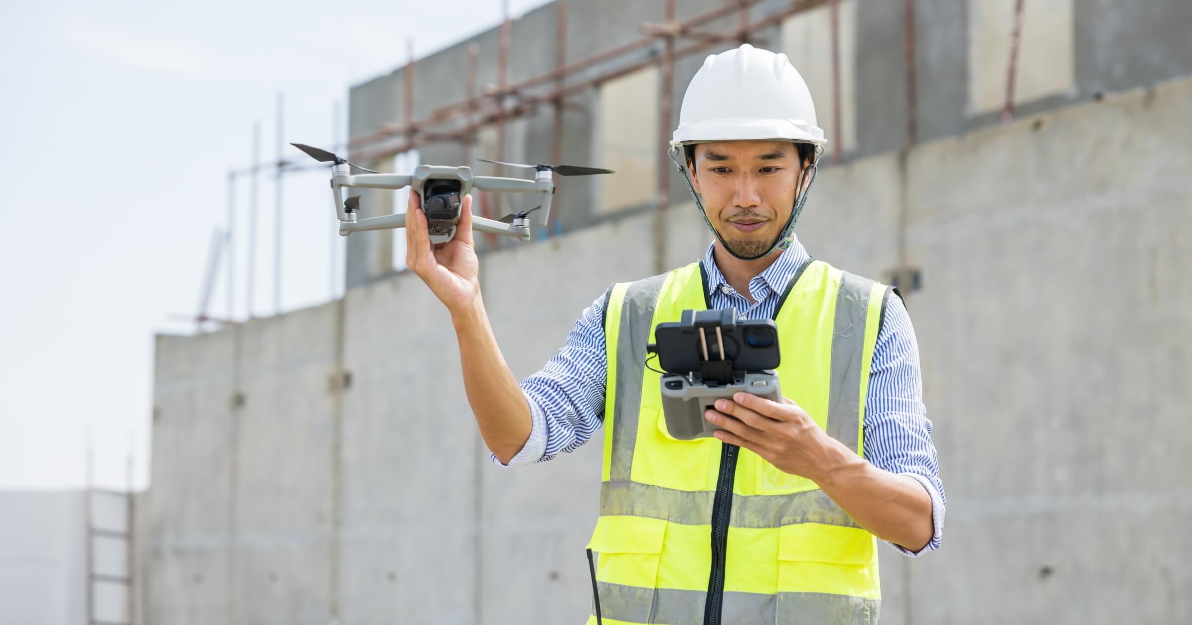 Drone operated by safety engineering inspector