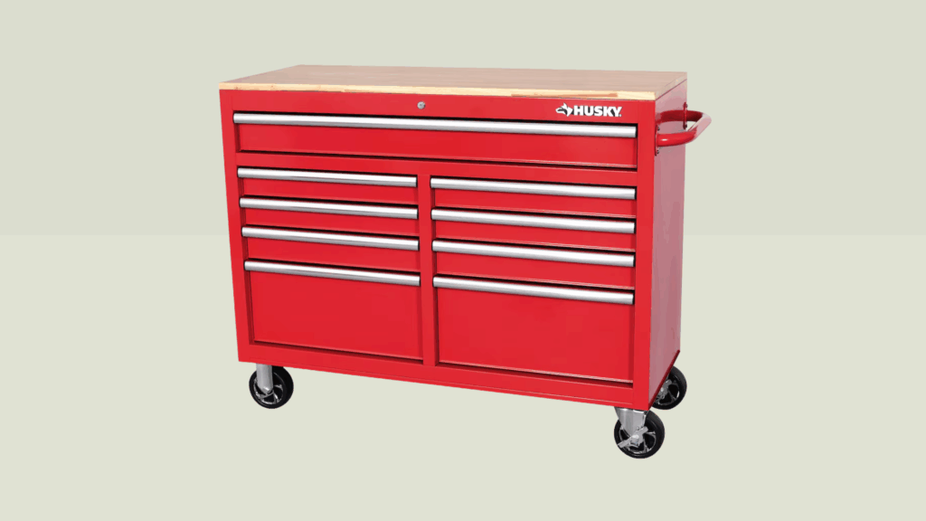 Husky 46” 9-Drawer Mobile Workbench Tool Storage Cabinet