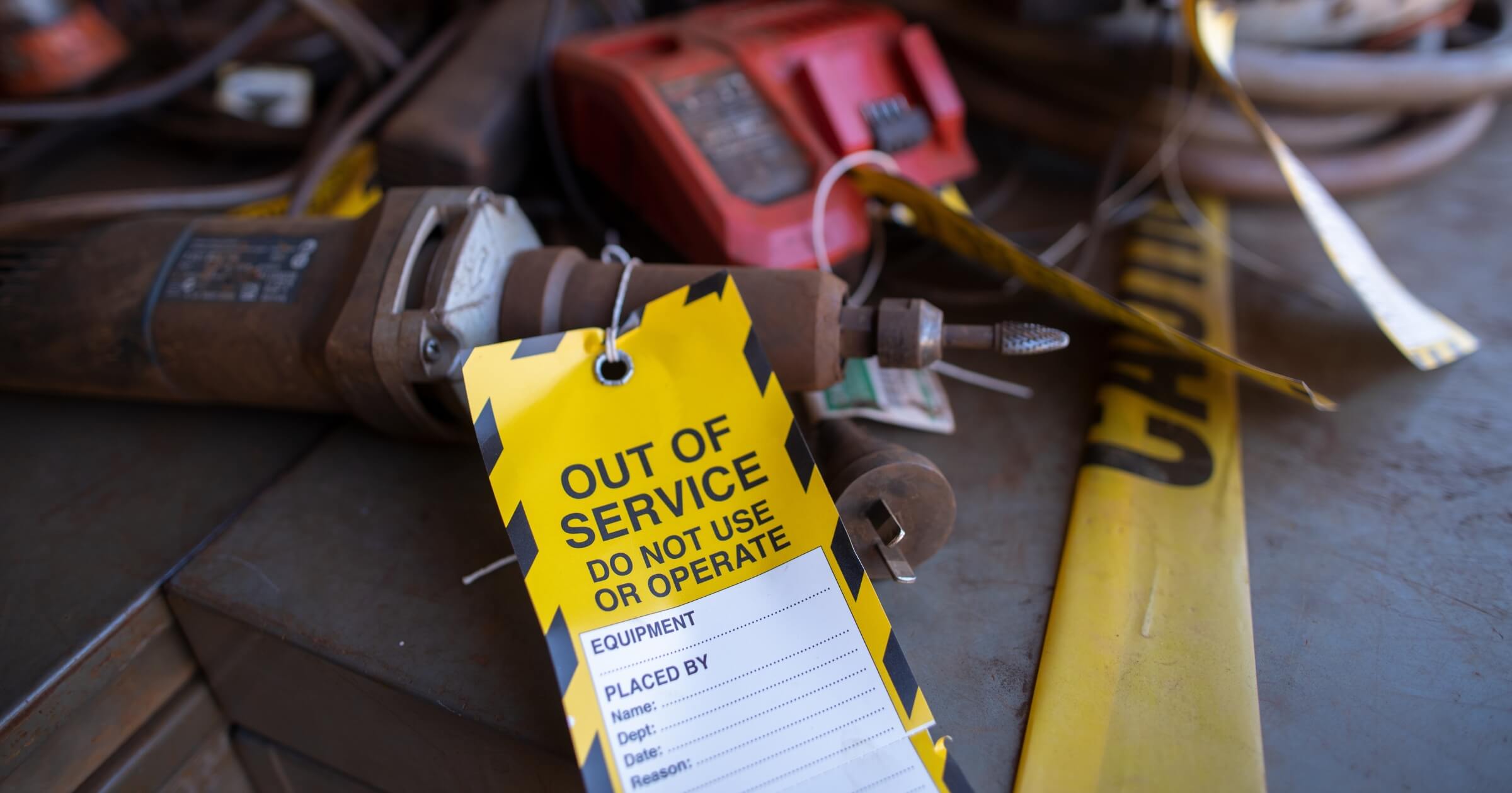 Proper power tool safety on a construction site.