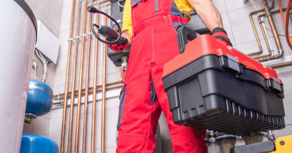 Residential Furnace System Technician at Work