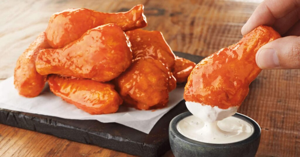 Traditional bone-in wings at pizza hut