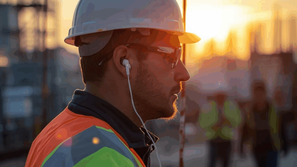 Distraction risks on a jobsite: The overlooked threat putting workers at risk 1 Construction worker with earphones