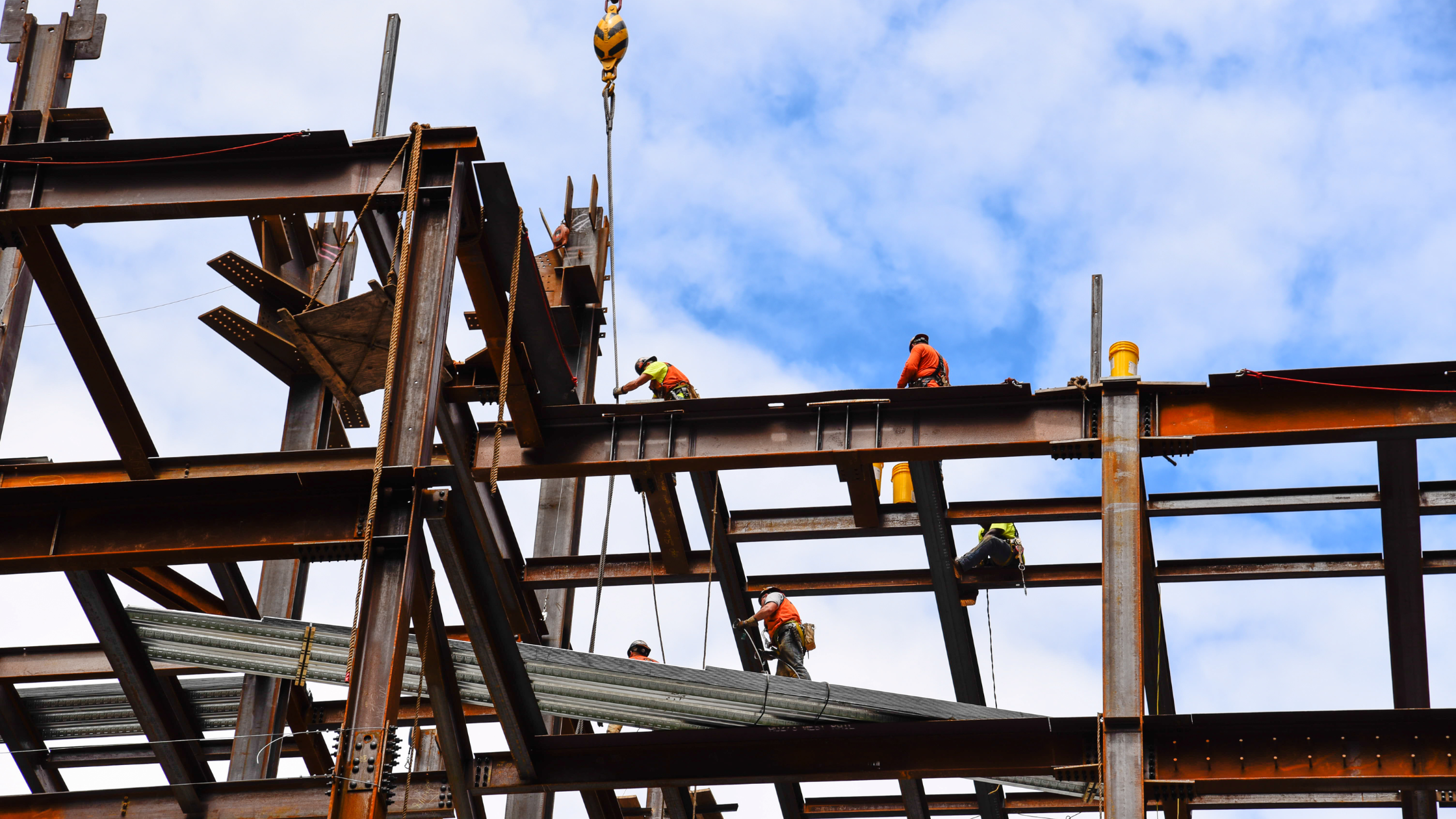 Construction worker wages, including for steel workers, are rising across the US