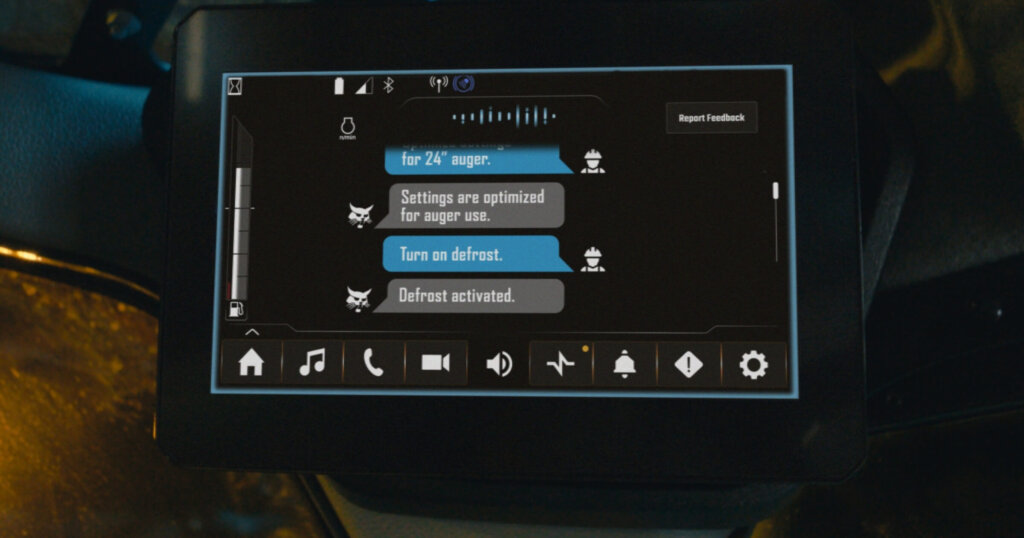 Bobcat Jobsite Companion display demo, presented at CES 2026.