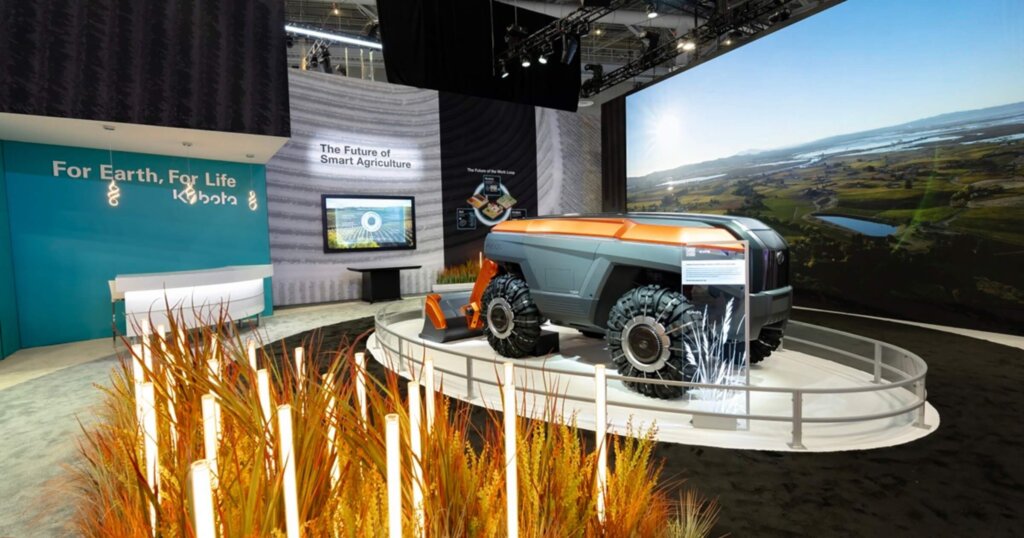 Kubota KVPR concept displayed at CES 2026 booth.
