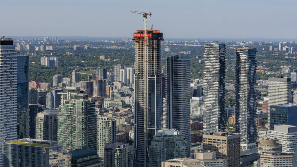 View of the Pinnacle SkyTower under construction