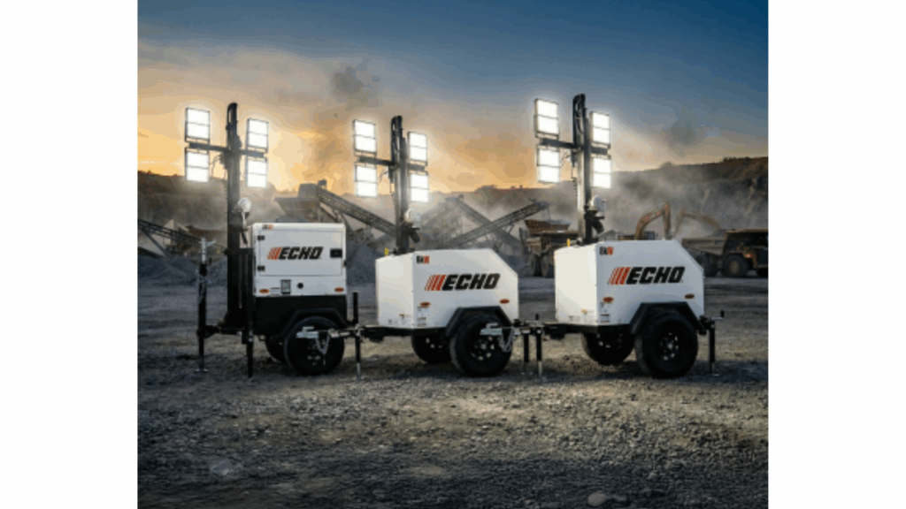 ECHO has introduced a new lineup of rental-ready light towers and a heavy-duty generator
