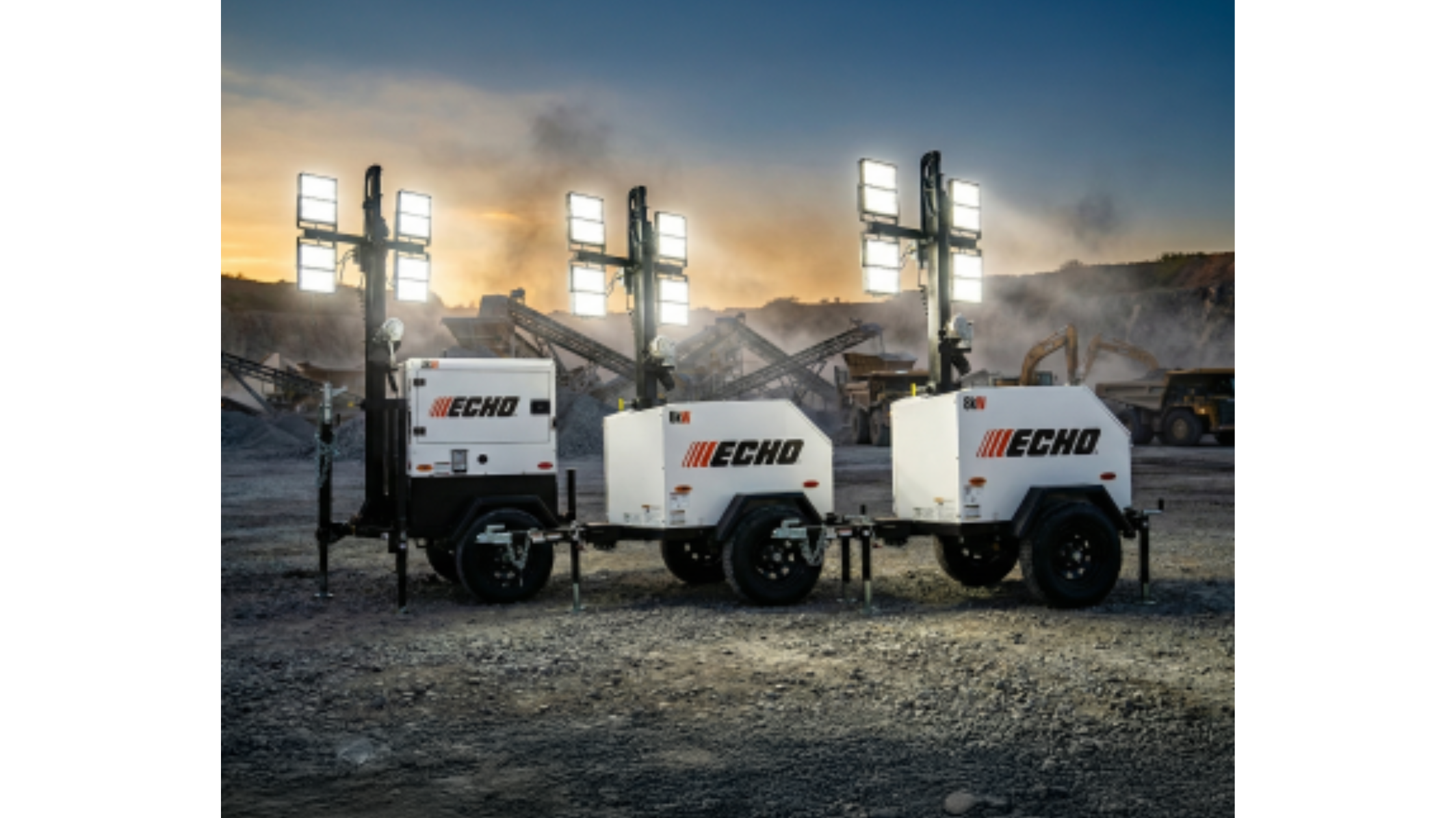 ECHO has introduced a new lineup of rental-ready light towers and a heavy-duty generator