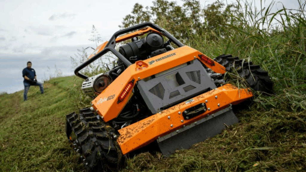 ROBO ECO mowing a slope