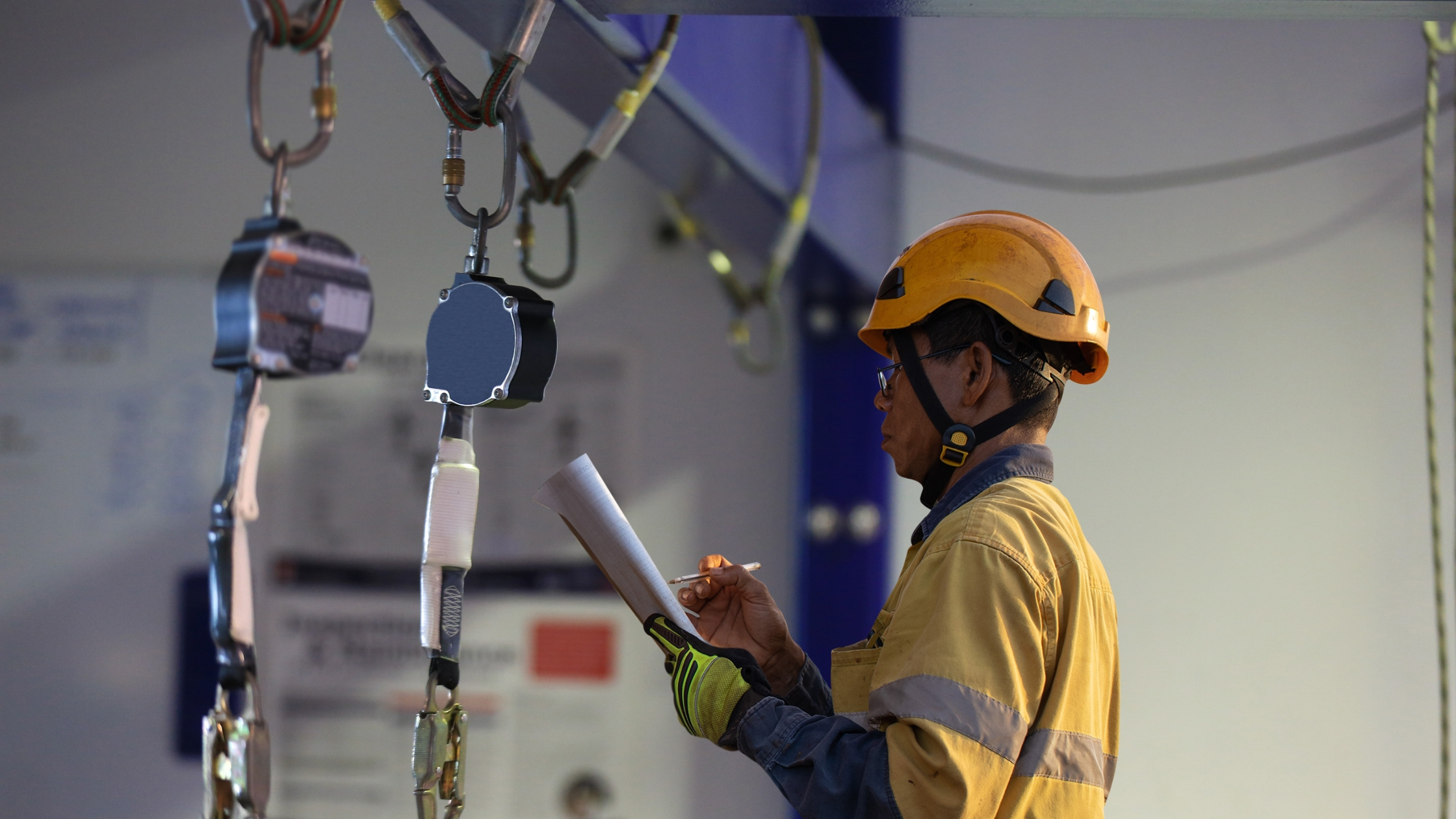 Man doing inspection during fall protection training