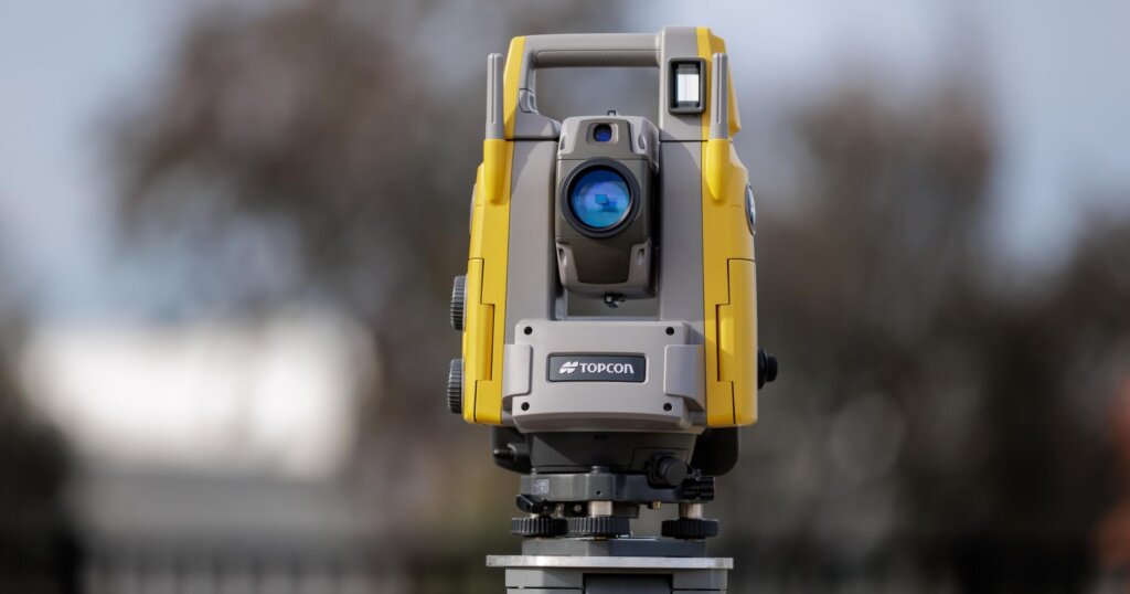 GTS-M1 robotic total station out in the field.