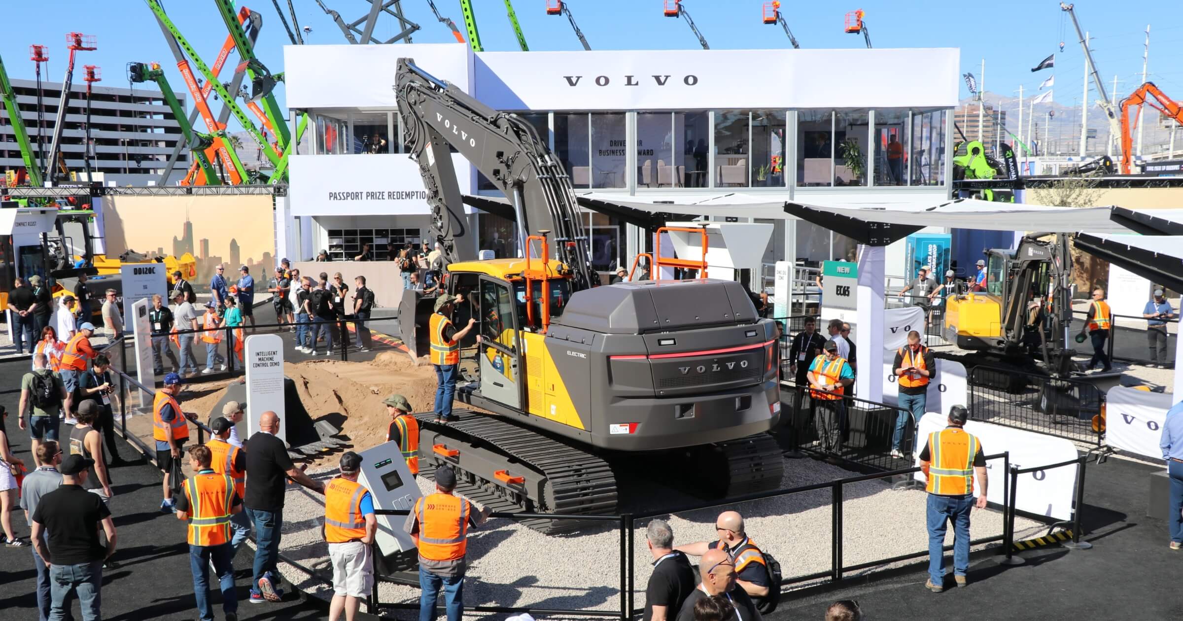 Volvo CE Conexpo 2026 booth with electric excavator