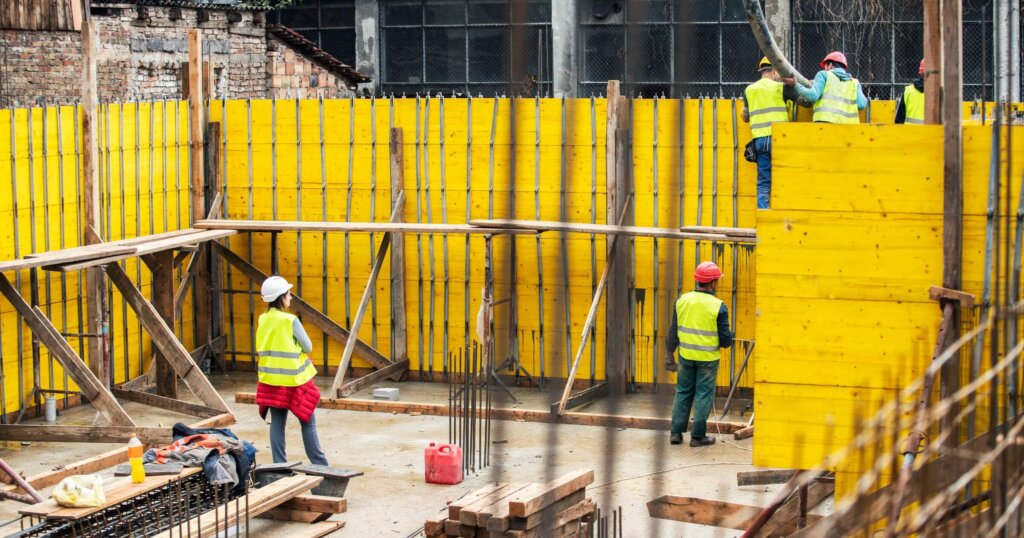 construction workers on a site