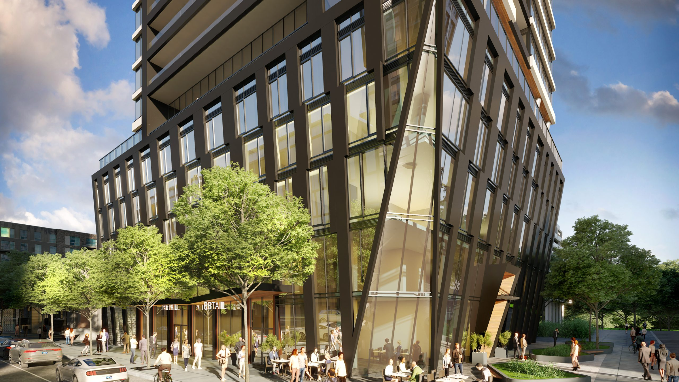 Exterior render of The RIV condos