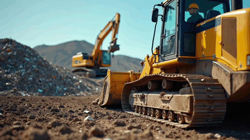 Bulldozer grading site